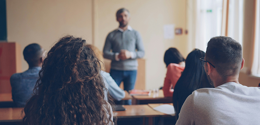 Group of people attending a presentation