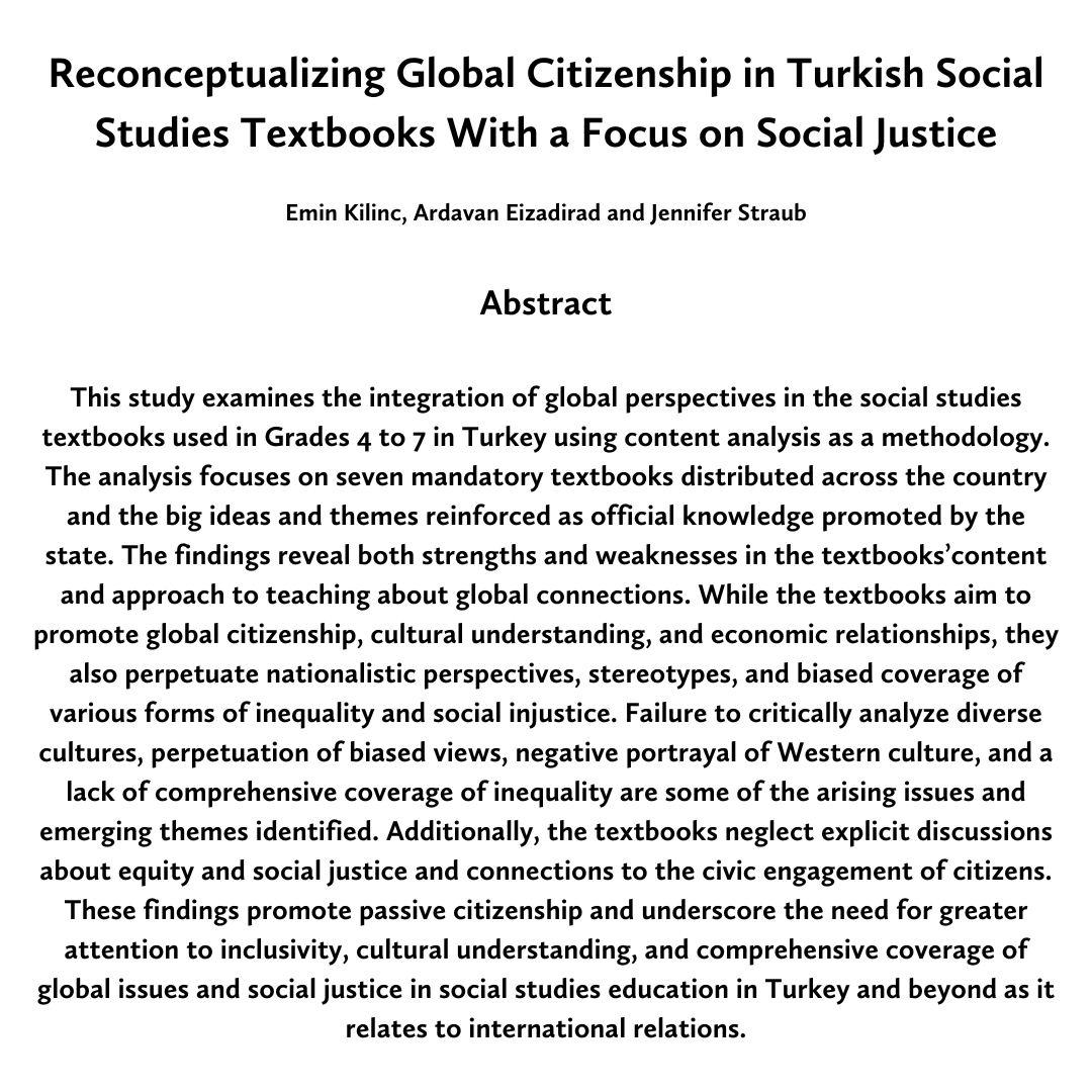 New publication by Dr. Emin Kilinc, Ardavan Eizadirad and Jennifer Straub