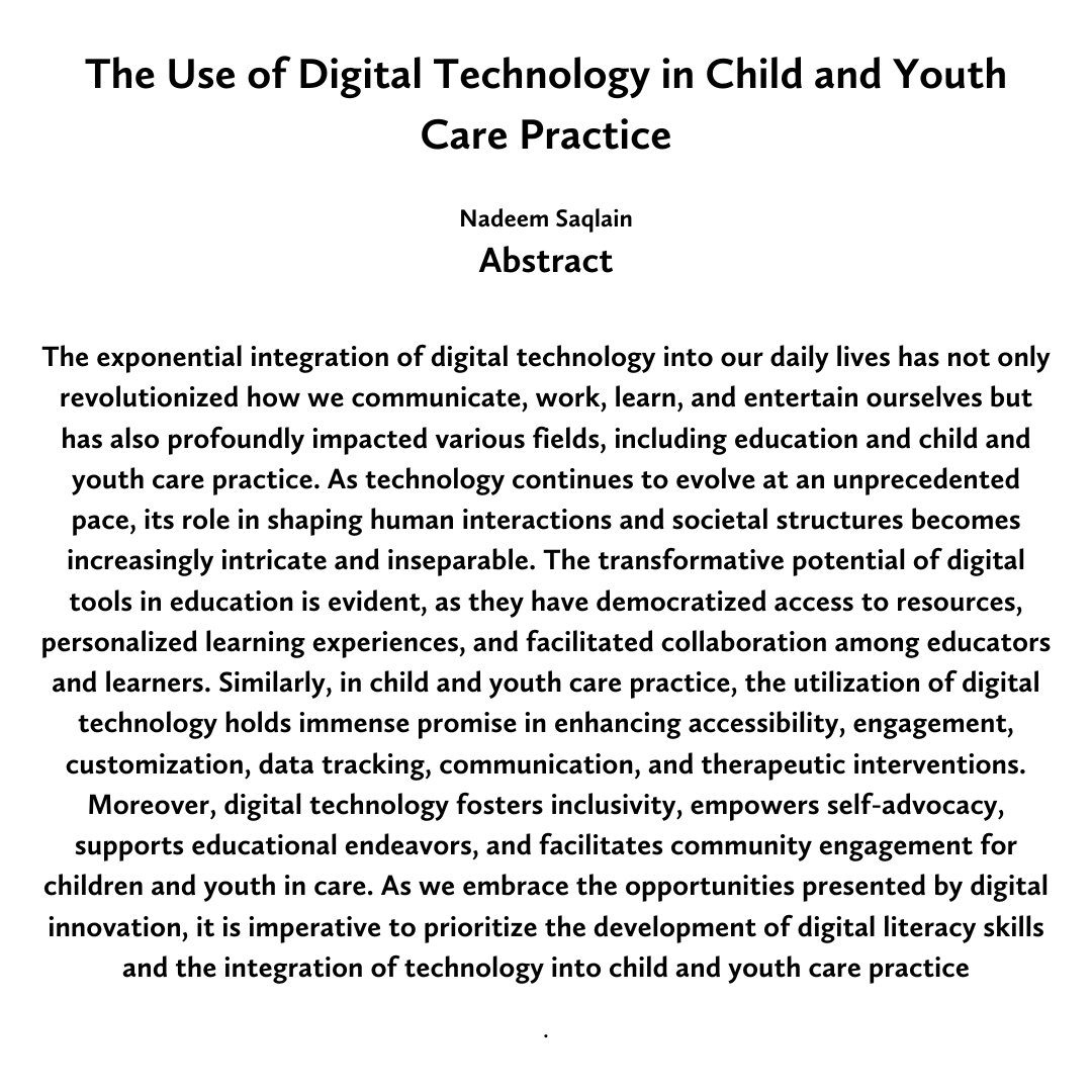 New publication by Dr. Nadeem Saqlain in CYC-Online